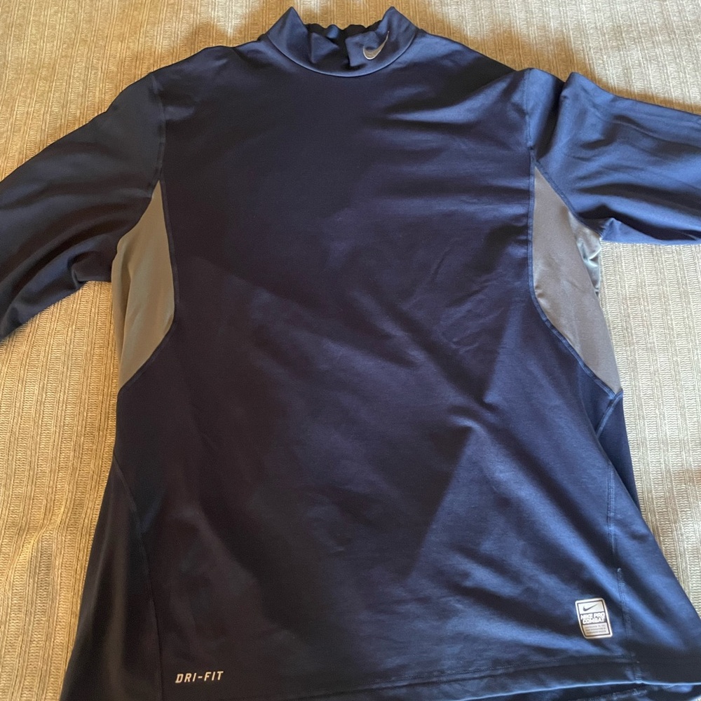 Nike Dri-FIT Navy and Gray Long Sleeve Shirt